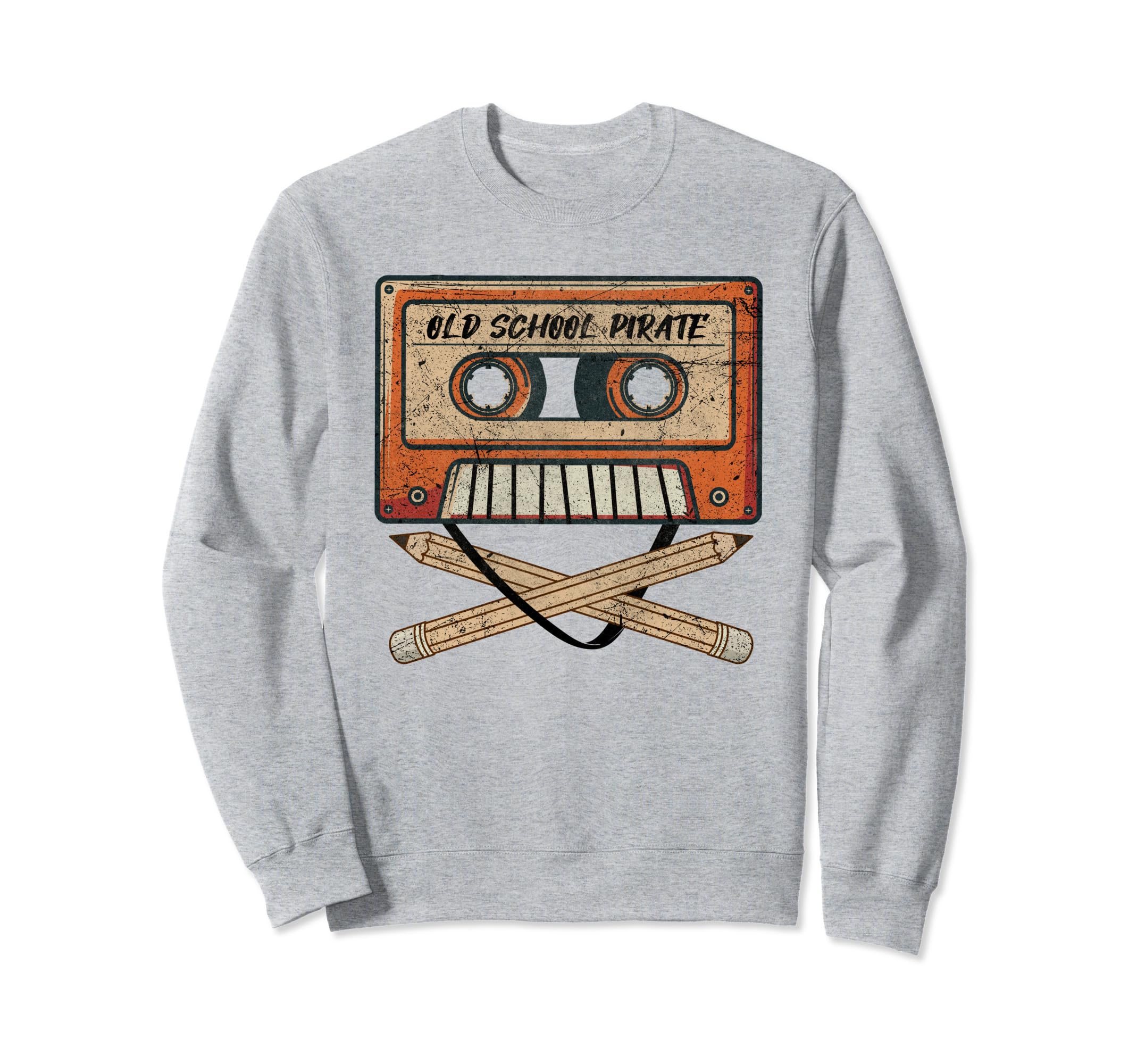 80S Old School Pirate Audio Sweatshirt - Minimalist Print Men Women - T-Shirt, Sweatshirt, Hoodie