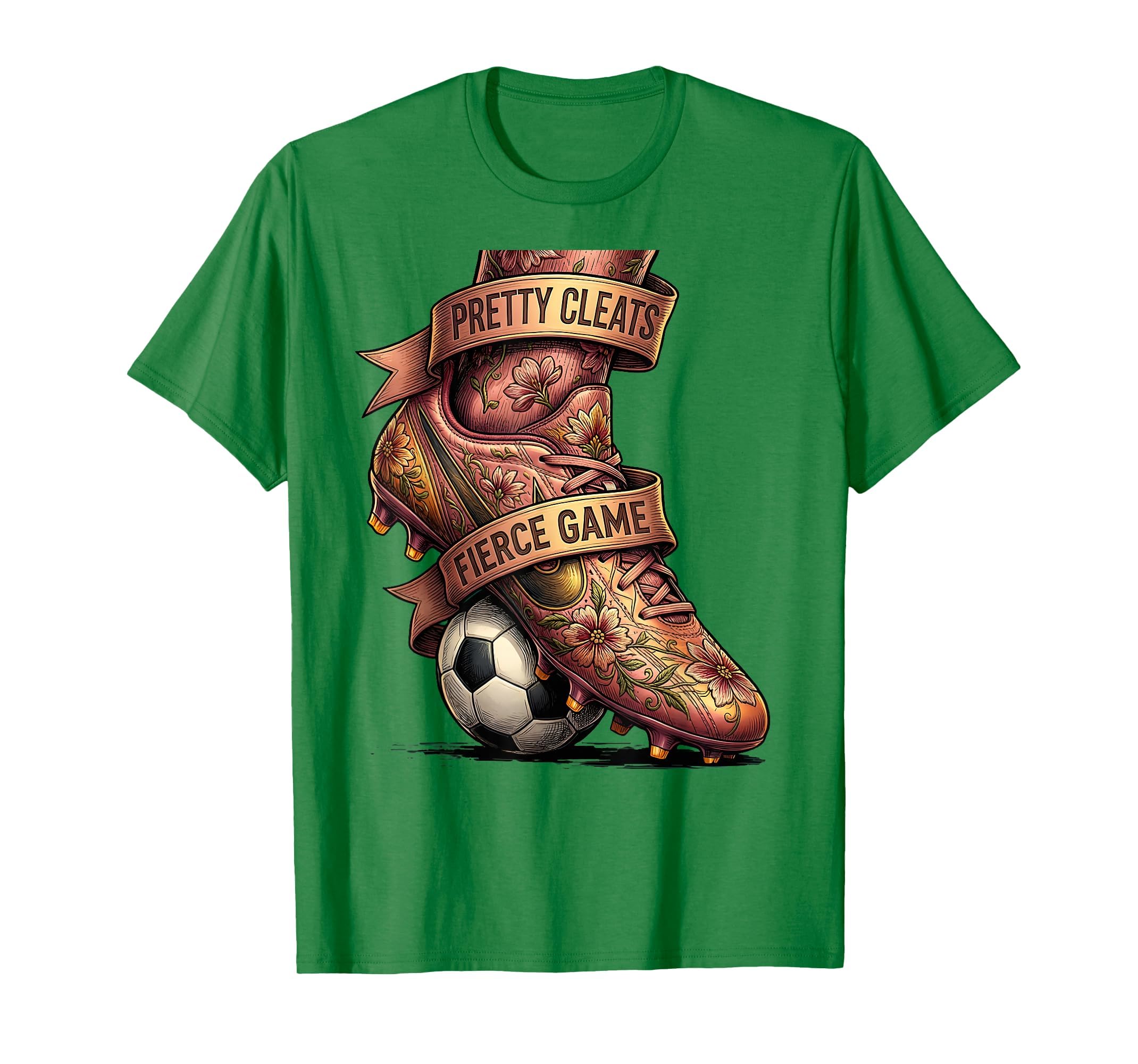 Pretty Cleats Fierce Game Womens Soccer T-Shirt - Trendy Graphic Unisex - T-Shirt, Sweatshirt, Hoodie