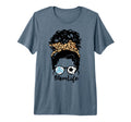Mom Life Messy Bun Curly Hair Volleyball T-Shirt - Trendy Graphic Unisex - T-Shirt, Sweatshirt, Hoodie