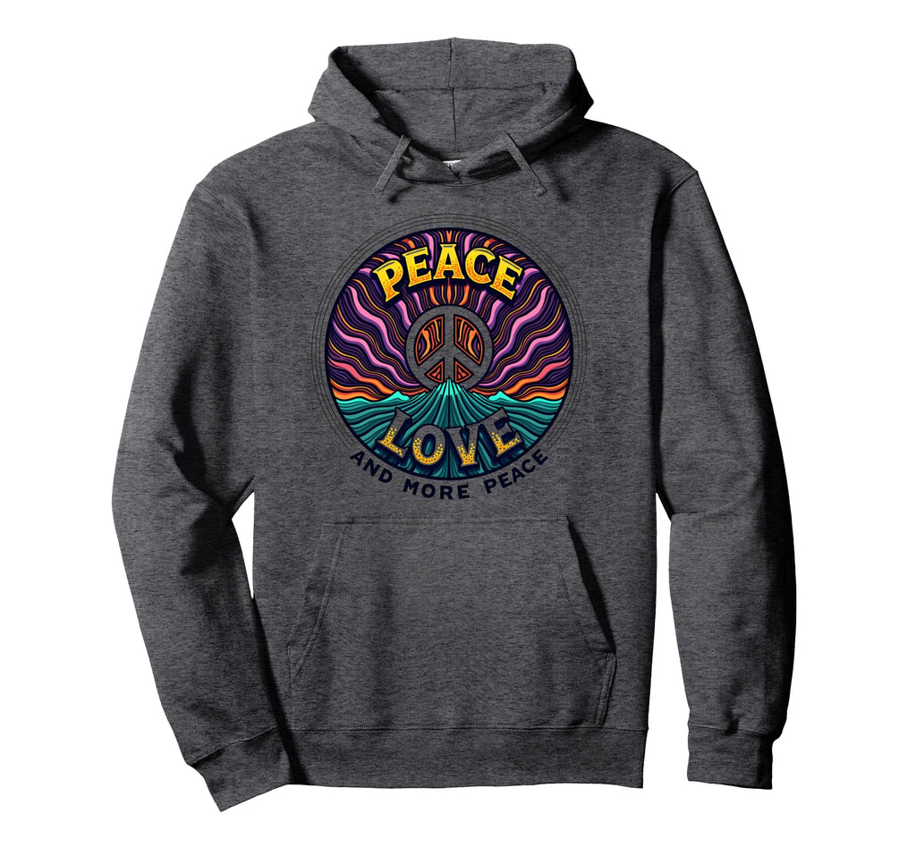 Hippie Peace Love 60S Groovy Hoodie - Minimalist Print for Adults - T-Shirt, Sweatshirt, Hoodie