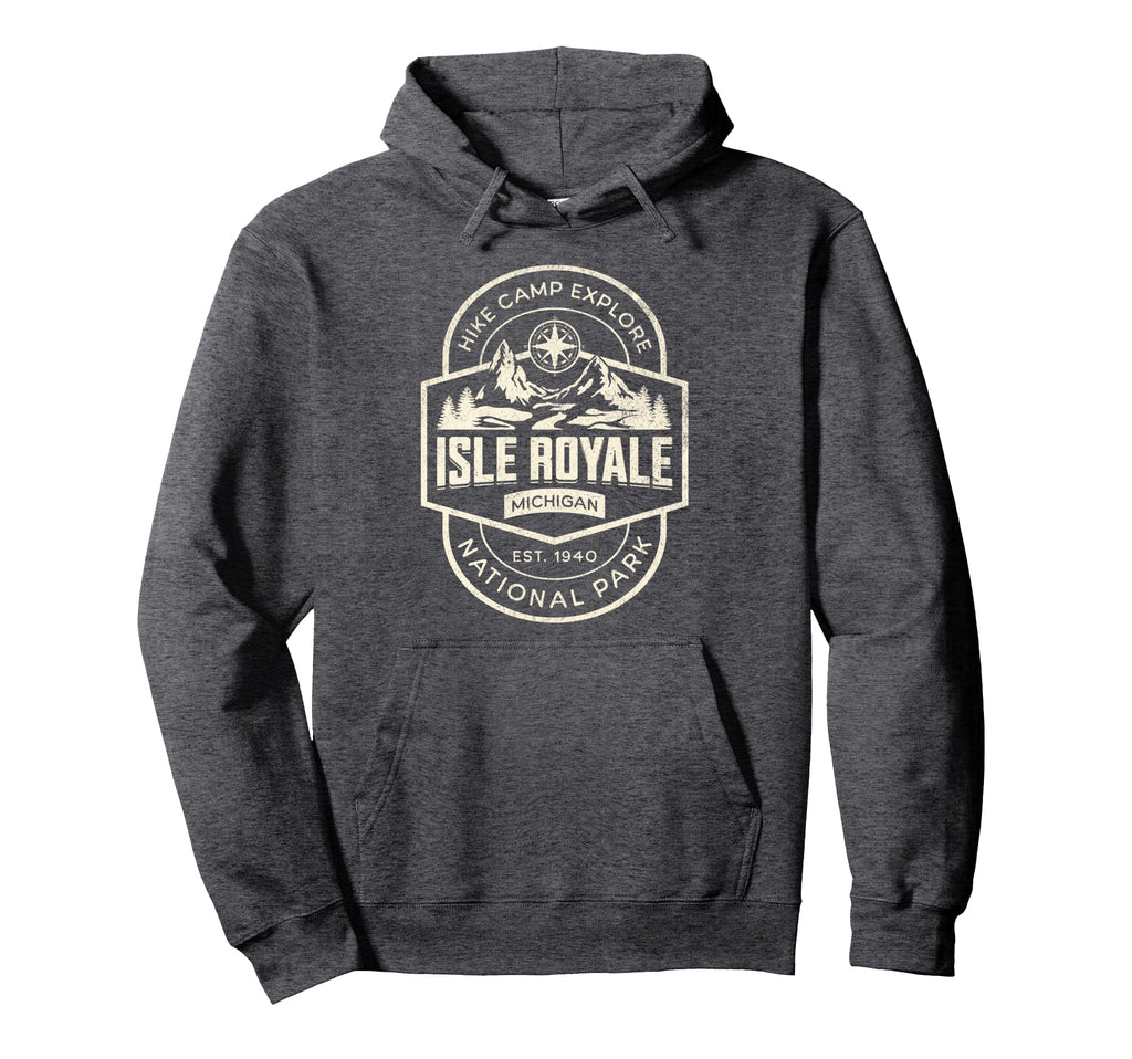 Isle Royale National Park Michigan Hoodie - Minimalist Print for Adults - T-Shirt, Sweatshirt, Hoodie