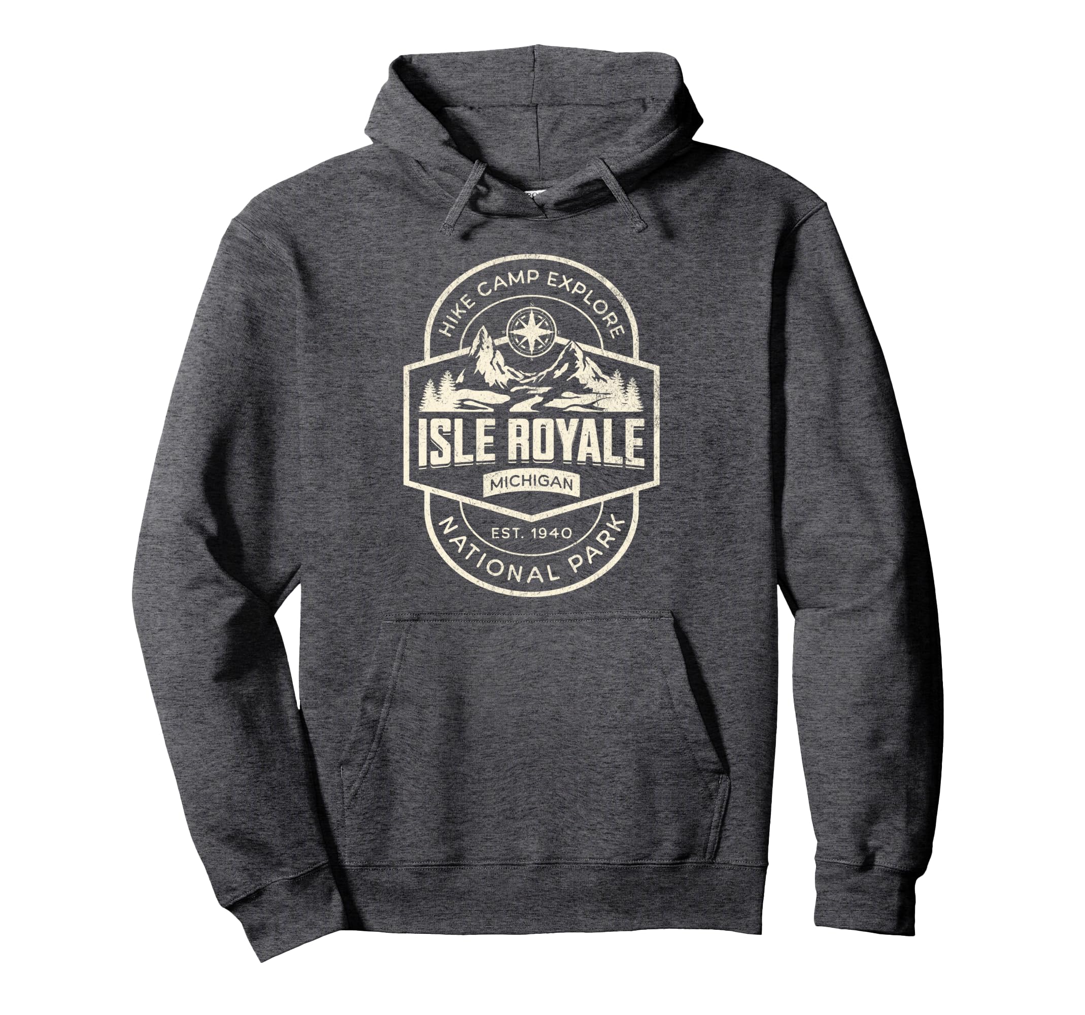 Isle Royale National Park Michigan Hoodie - Minimalist Print for Adults - T-Shirt, Sweatshirt, Hoodie