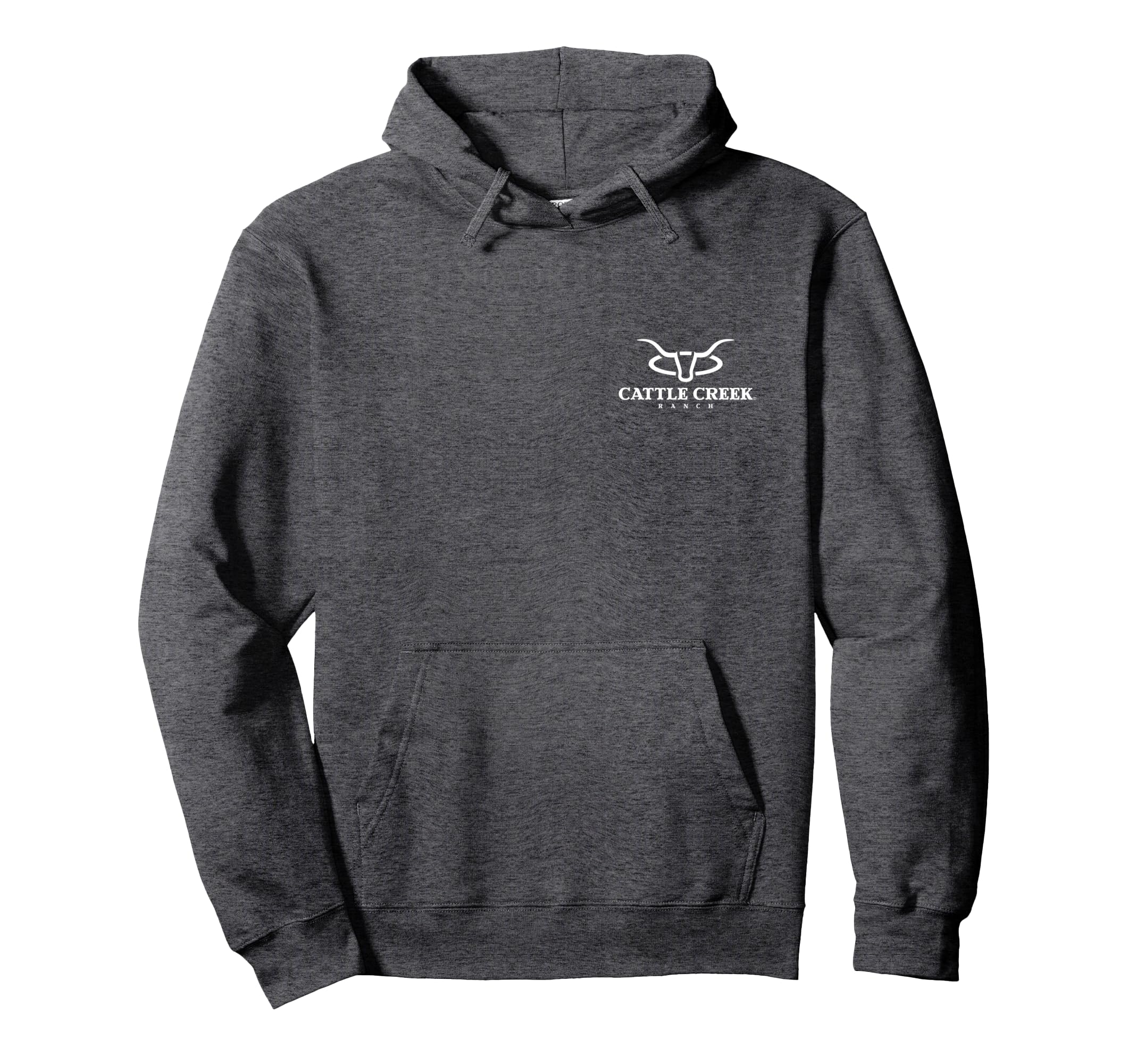 Cattle Creek Original White Logo Hoodie - Minimalist Print Unisex - T-Shirt, Sweatshirt, Hoodie