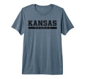 Kansas Soccer Black Text Tri Blend T-Shirt - Fun Novelty Design for Adults - T-Shirt, Sweatshirt, Hoodie