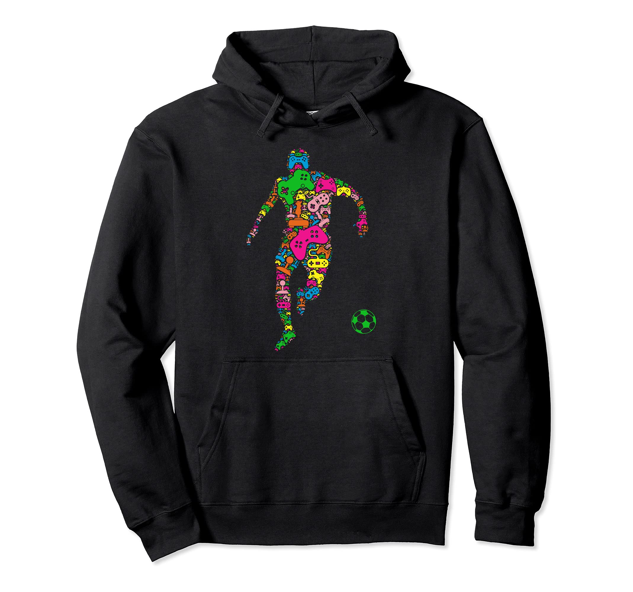Funny Soccer Controller Gamers Video Hoodie - Casual Everyday Wear Unisex - T-Shirt, Sweatshirt, Hoodie