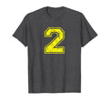 Number 2 Two Varsity Distressed Sport Team T-Shirt - Unique Graphic Unisex - T-Shirt, Sweatshirt, Hoodie