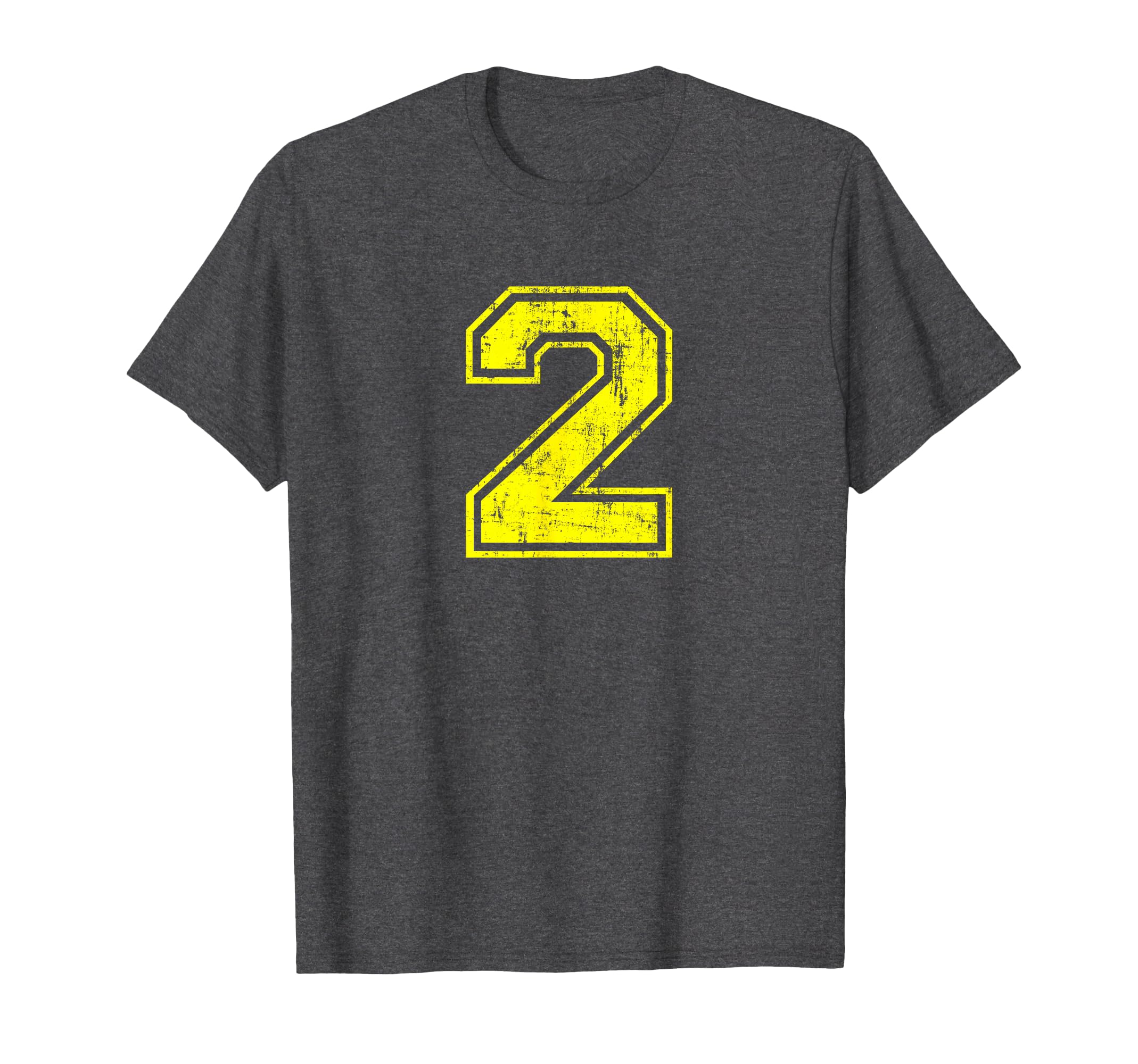 Number 2 Two Varsity Distressed Sport Team T-Shirt - Unique Graphic Unisex - T-Shirt, Sweatshirt, Hoodie