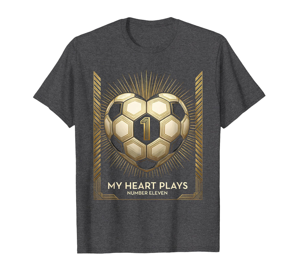 My Heart Plays Number Eleven Soccer Mom T-Shirt - Novelty Apparel Unisex - T-Shirt, Sweatshirt, Hoodie