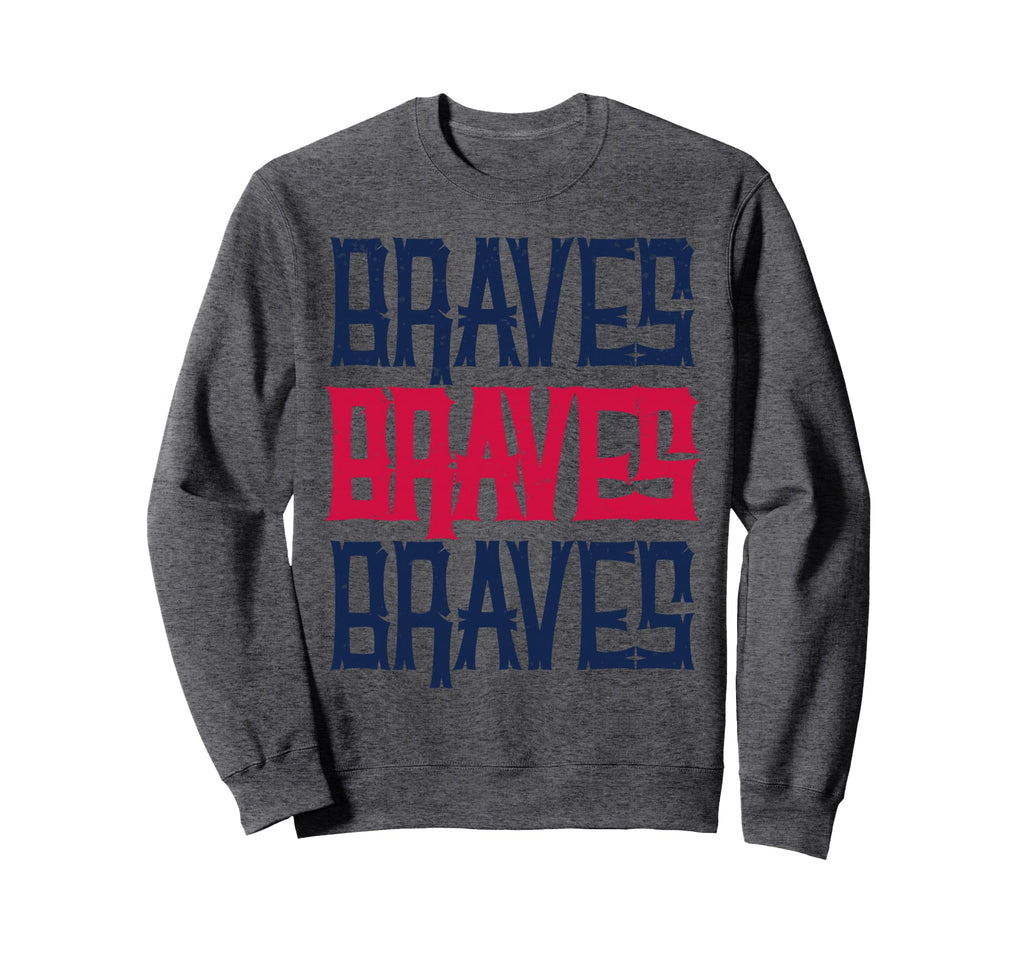 Braves Three Stripe Weathered Sweatshirt - Custom Art Print Unisex - T-Shirt, Sweatshirt, Hoodie