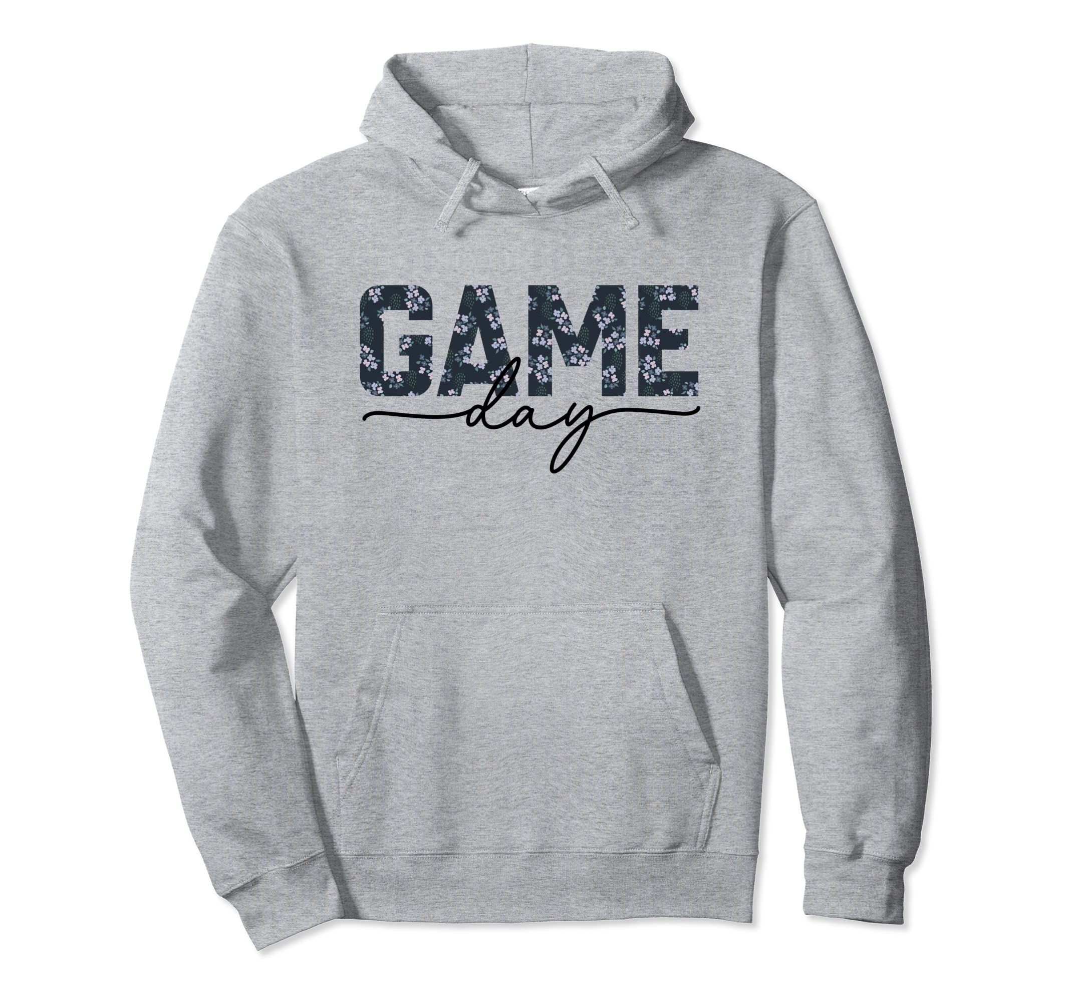 Game Day Spirit Blue Floral Sports Hoodie - Trendy Graphic Men Women - T-Shirt, Sweatshirt, Hoodie