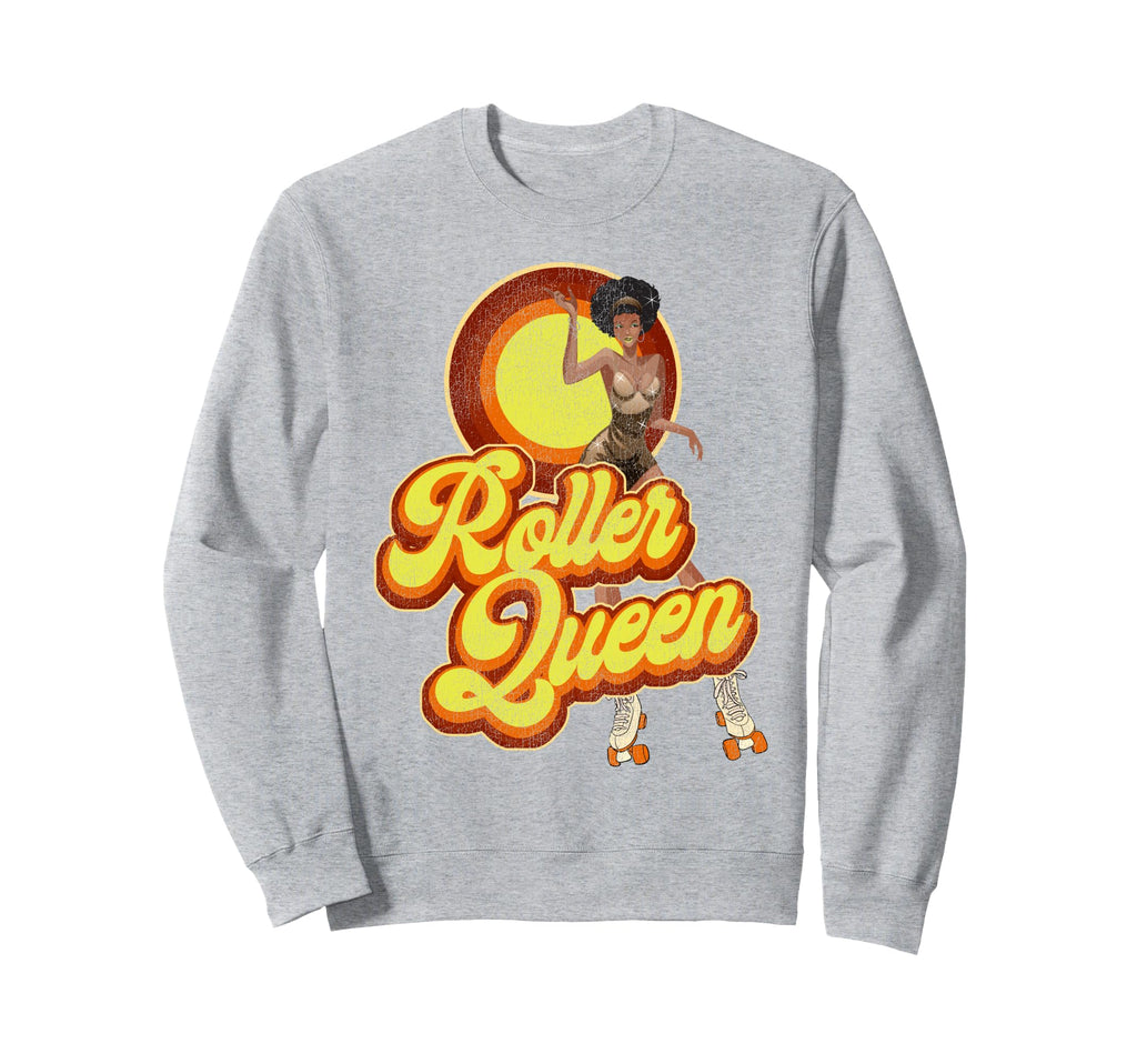 Roller Skating Skate 1970S Afro Sweatshirt - Trendy Graphic Unisex - T-Shirt, Sweatshirt, Hoodie