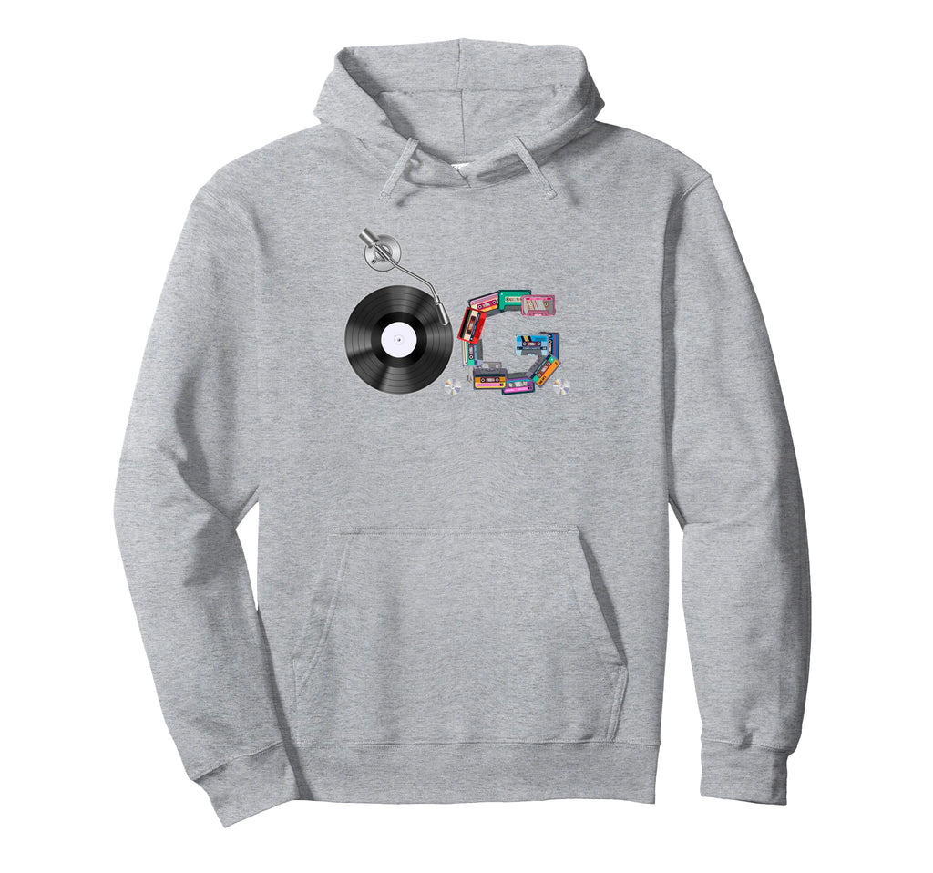 Old School Og Hip Hop Head Vinyl Cds Hoodie - Aesthetic Graphic Men Women - T-Shirt, Sweatshirt, Hoodie