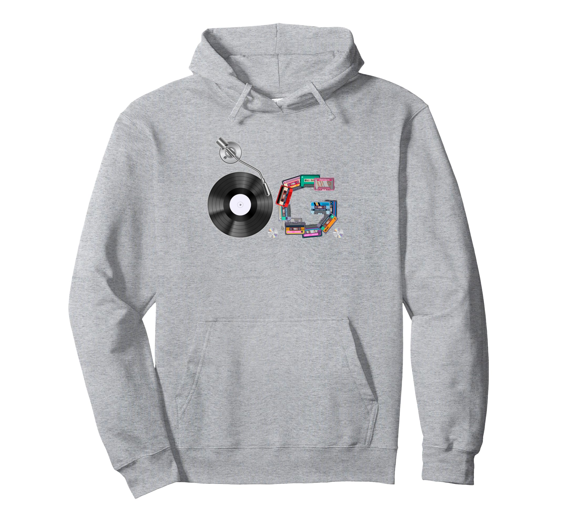 Old School Og Hip Hop Head Vinyl Cds Hoodie - Aesthetic Graphic Men Women - T-Shirt, Sweatshirt, Hoodie