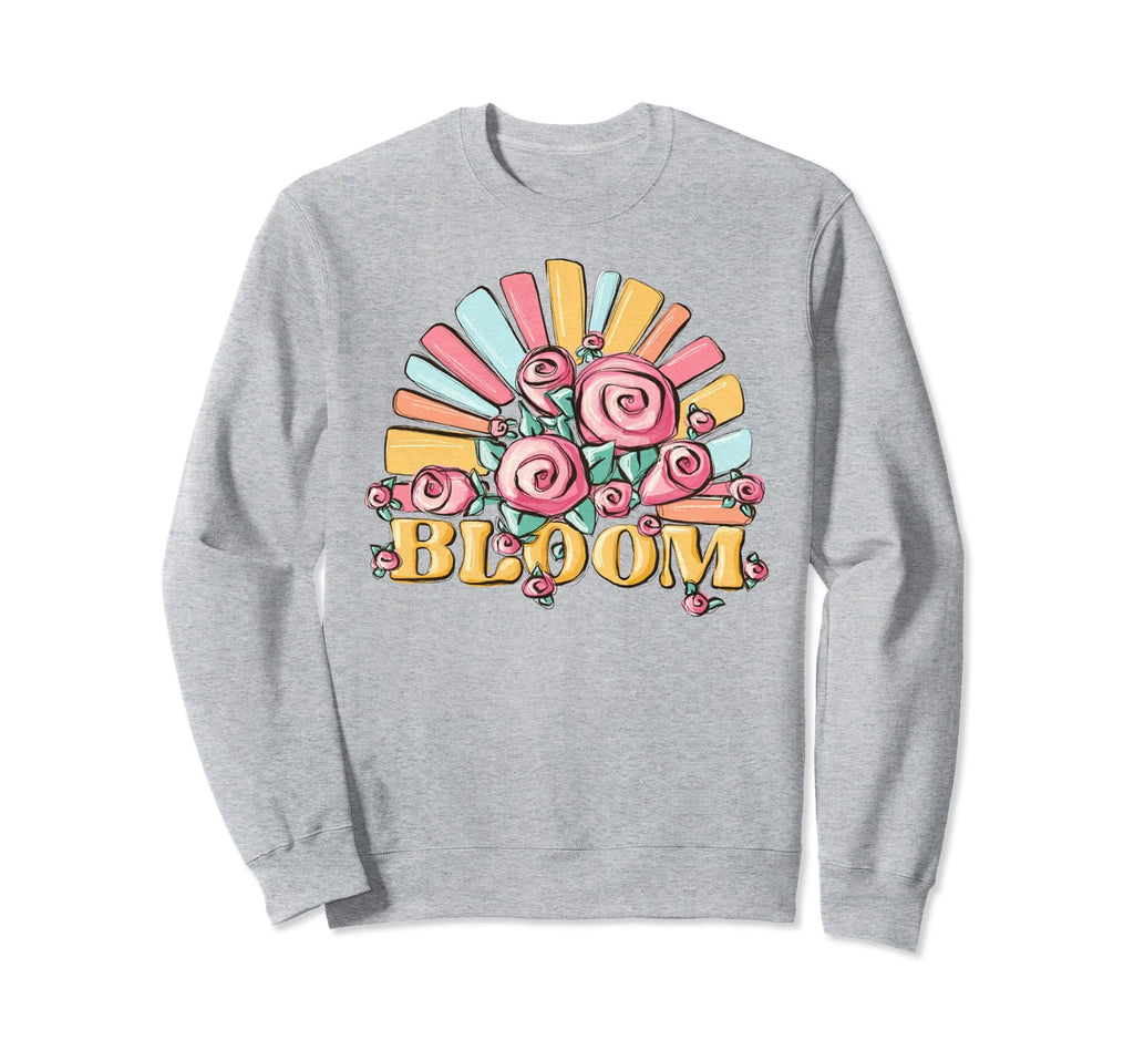 Bloom 70S Boho Floral Rainbow Sweatshirt - Graphic Print Men Women - T-Shirt, Sweatshirt, Hoodie