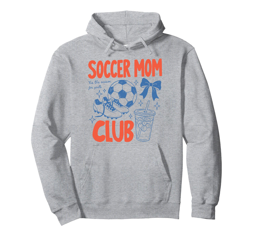 Soccer Moms Club Game Day Baller Mom Hoodie - Graphic Print Men Women - T-Shirt, Sweatshirt, Hoodie