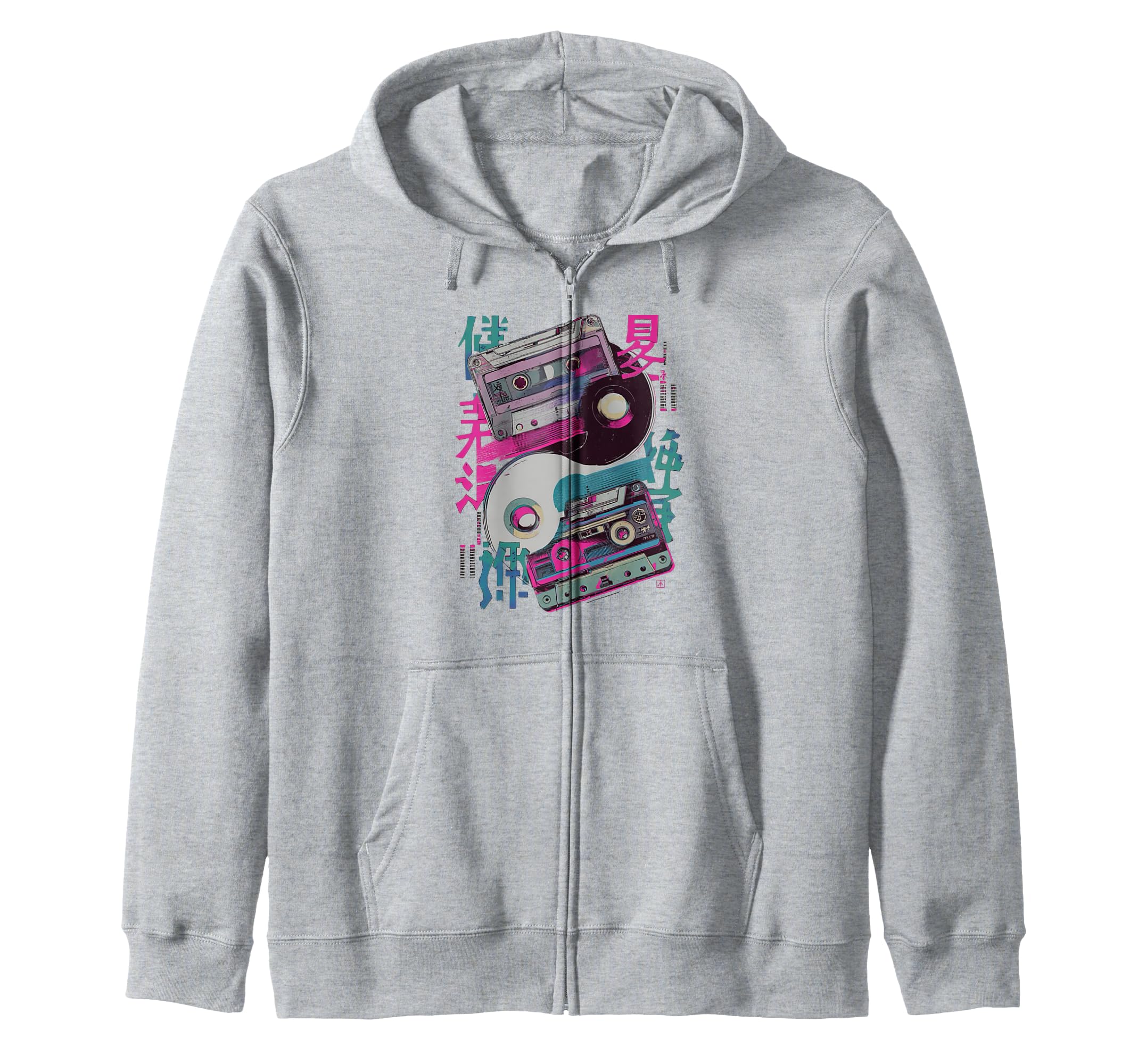 Old School Tokyo Cassette Tape Yin Hoodie - Fun Novelty Design Men Women - T-Shirt, Sweatshirt, Hoodie