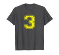 Number 3 Three Varsity Distressed T-Shirt - Aesthetic Graphic for Adults - T-Shirt, Sweatshirt, Hoodie