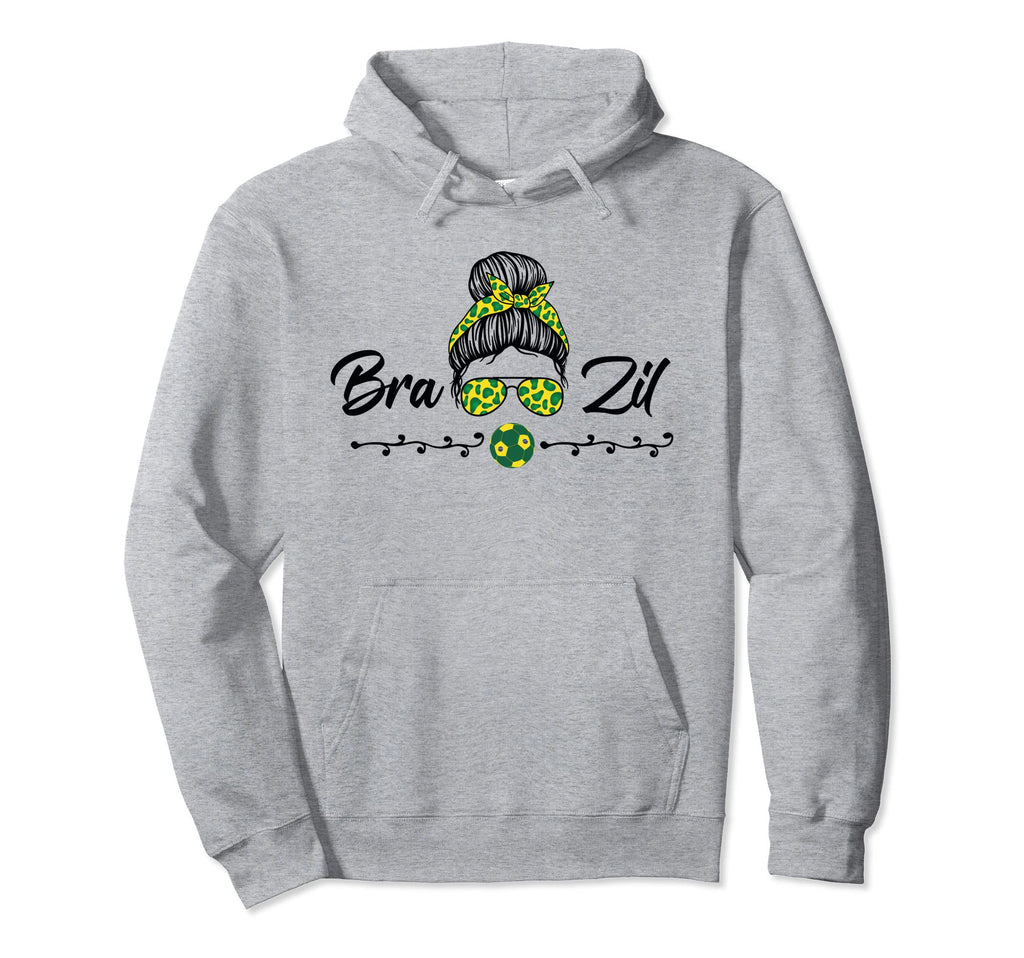 Futbol Messy Bun Brazilians Brazil Hoodie - Aesthetic Graphic Men Women - T-Shirt, Sweatshirt, Hoodie