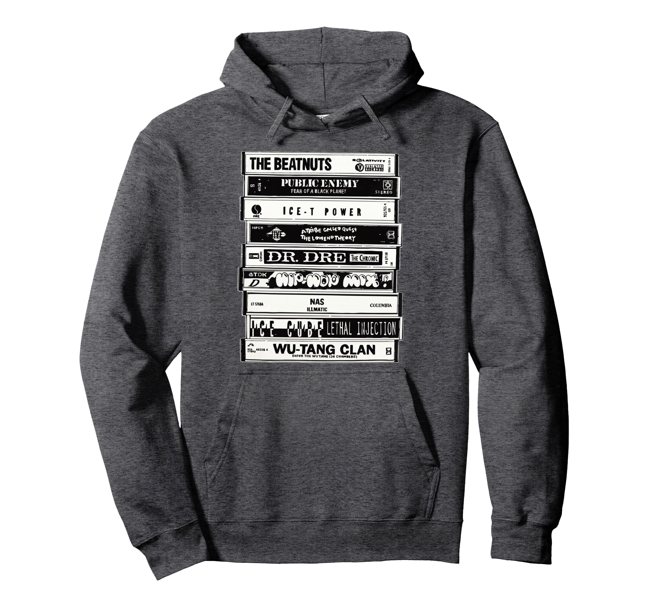 Hip Hop Artists Cassettes Old School Rap Hoodie - Trendy Graphic for Adults - T-Shirt, Sweatshirt, Hoodie