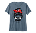 Mom Life Messy Bun Hair Funny Soccer T-Shirt - Novelty Apparel Unisex - T-Shirt, Sweatshirt, Hoodie