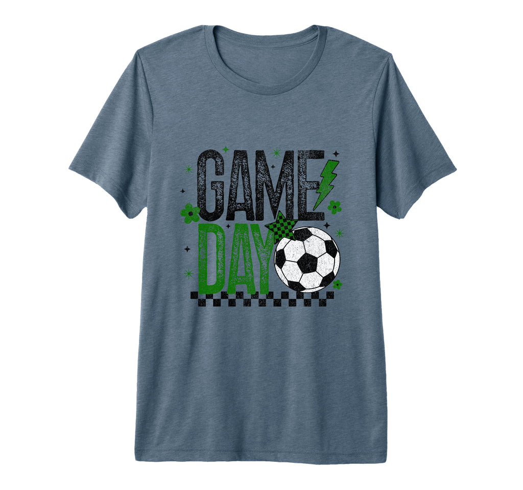 Game Day Soccer Season Black Green T-Shirt - Custom Art Print for Adults - T-Shirt, Sweatshirt, Hoodie