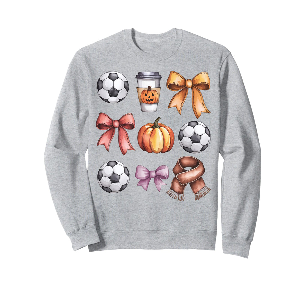 Coquette Fall Soccer Autumn Bow Sweatshirt - Trendy Graphic Men Women - T-Shirt, Sweatshirt, Hoodie