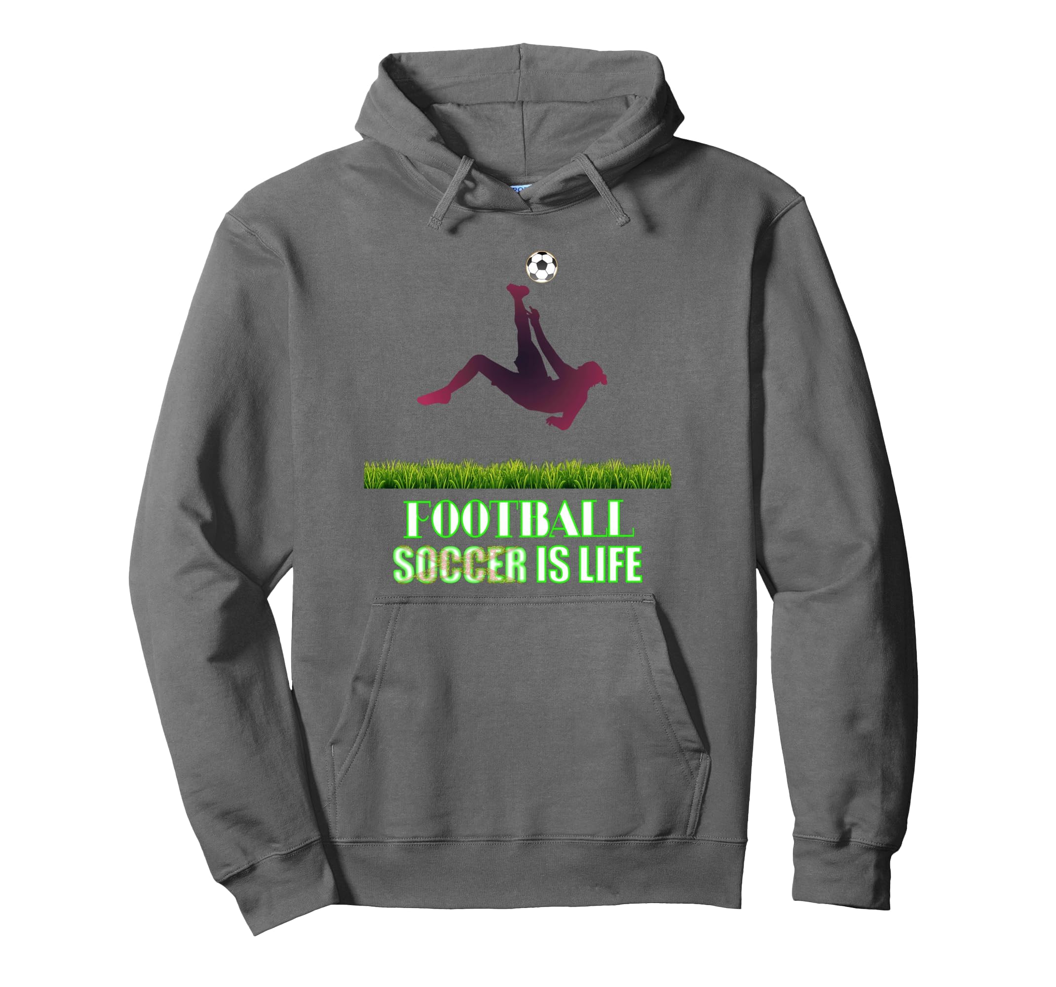 Soccer Is Life Bold Modern Hoodie - Fun Novelty Design Unisex - T-Shirt, Sweatshirt, Hoodie