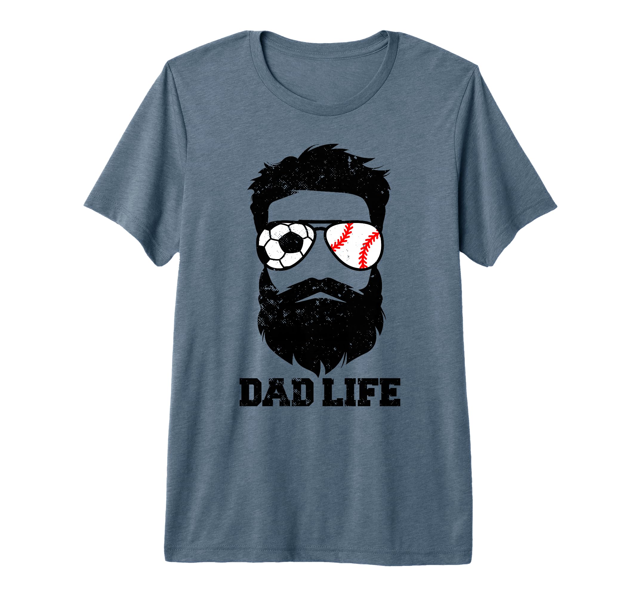 Mens Soccer Baseball Dad Messy Hair T-Shirt - Custom Art Print Unisex - T-Shirt, Sweatshirt, Hoodie