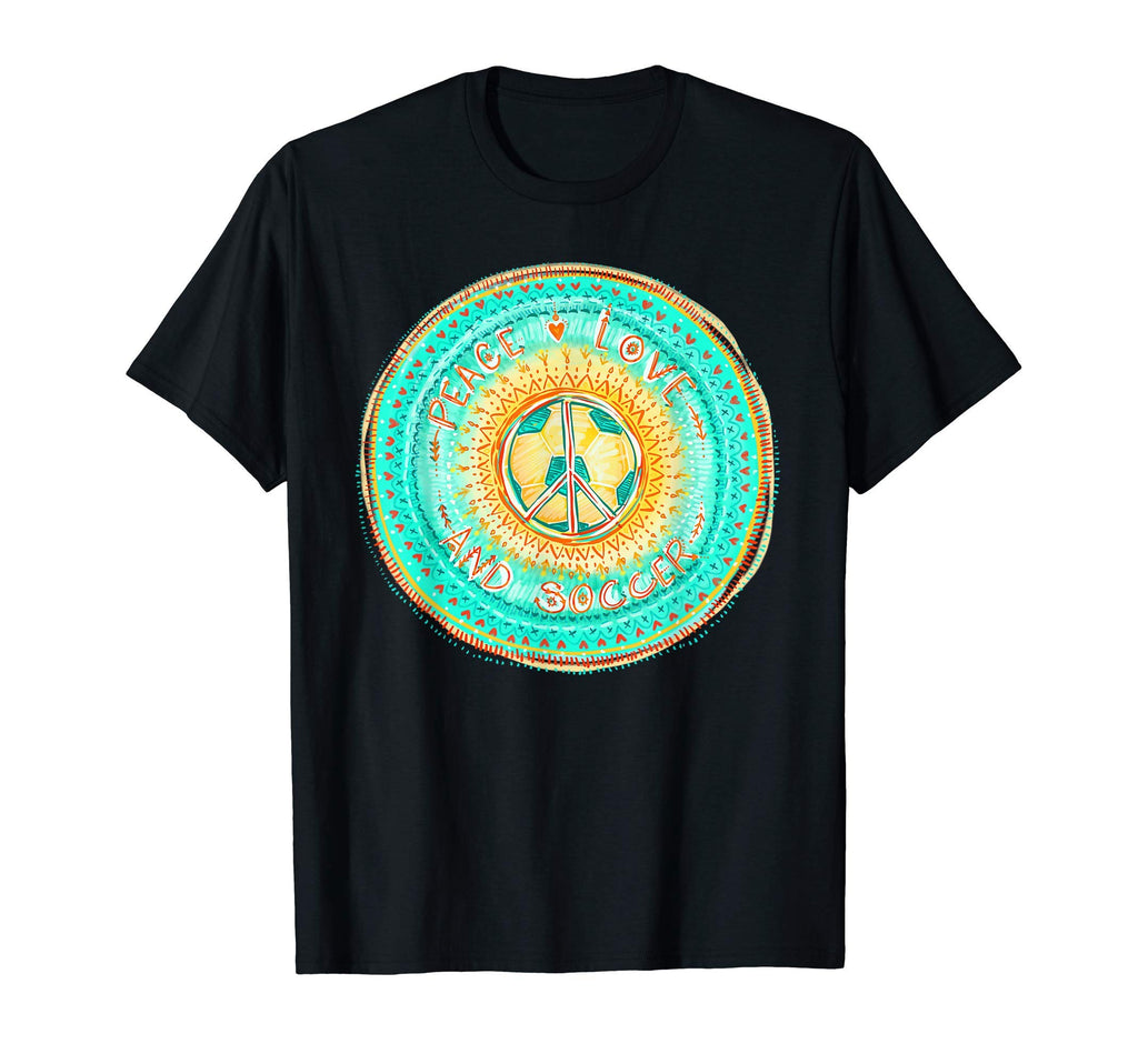 Womens Soccer All Ages Peace Love T-Shirt - Novelty Apparel for Adults - T-Shirt, Sweatshirt, Hoodie