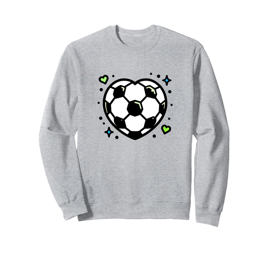Soccer Ball Shaped Heart Mom Fan Sweatshirt - Custom Art Print for Adults - T-Shirt, Sweatshirt, Hoodie