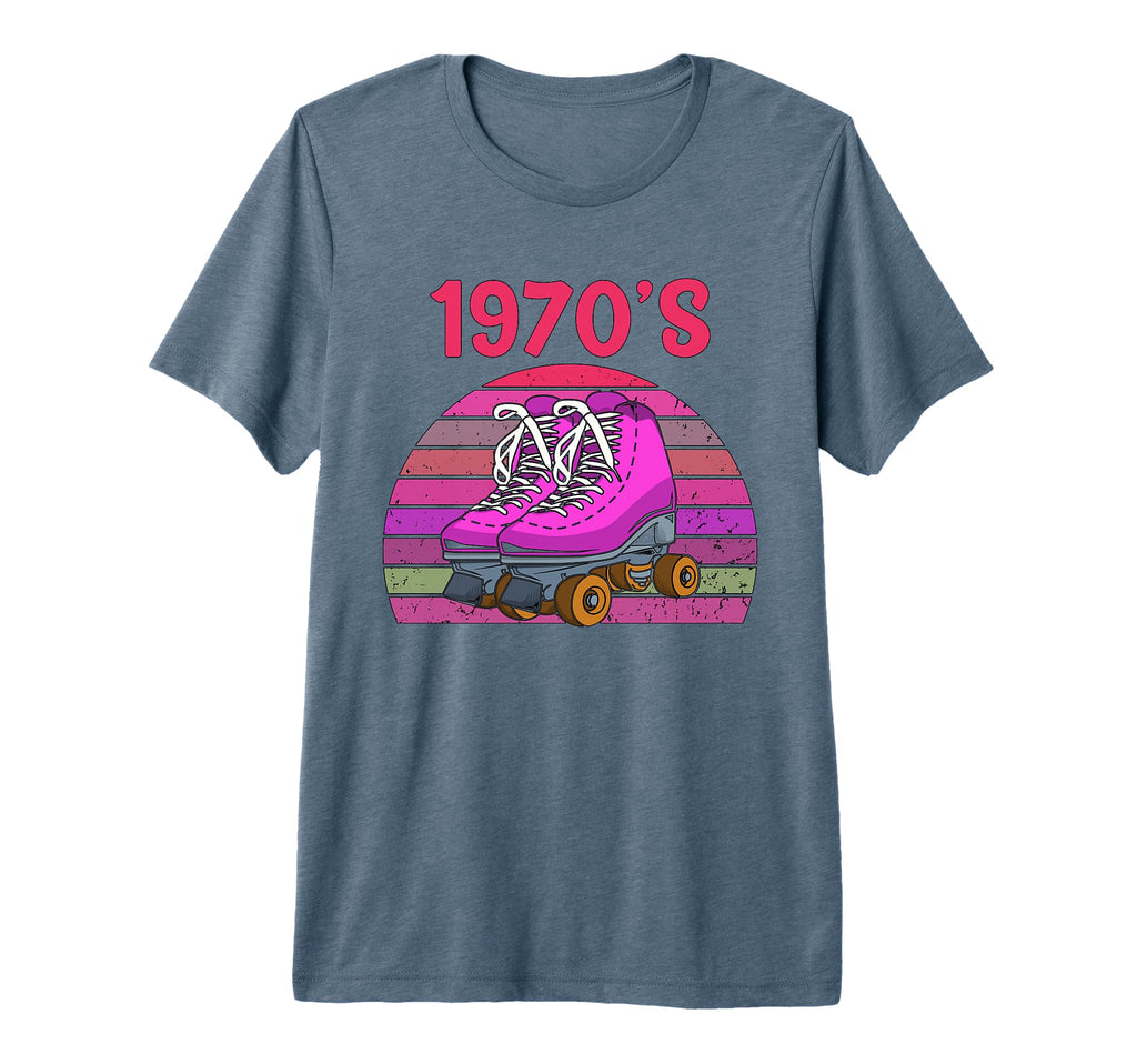 70S Roller Skating Skate Roller Tri T-Shirt - Minimalist Print for Adults - T-Shirt, Sweatshirt, Hoodie