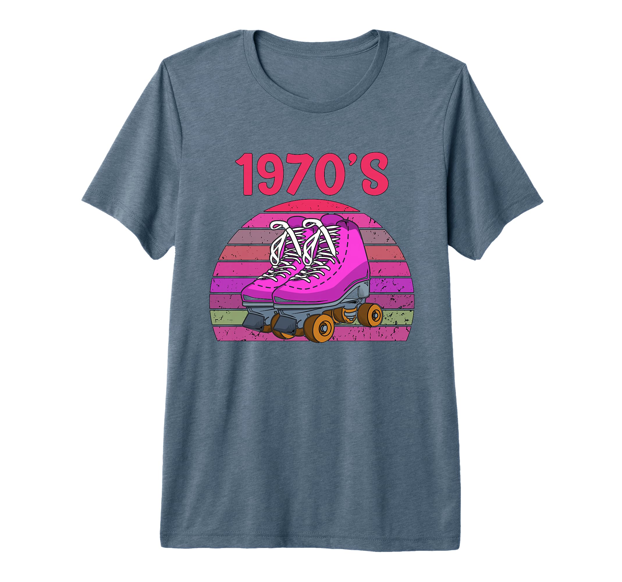70S Roller Skating Skate Roller Tri T-Shirt - Minimalist Print for Adults - T-Shirt, Sweatshirt, Hoodie