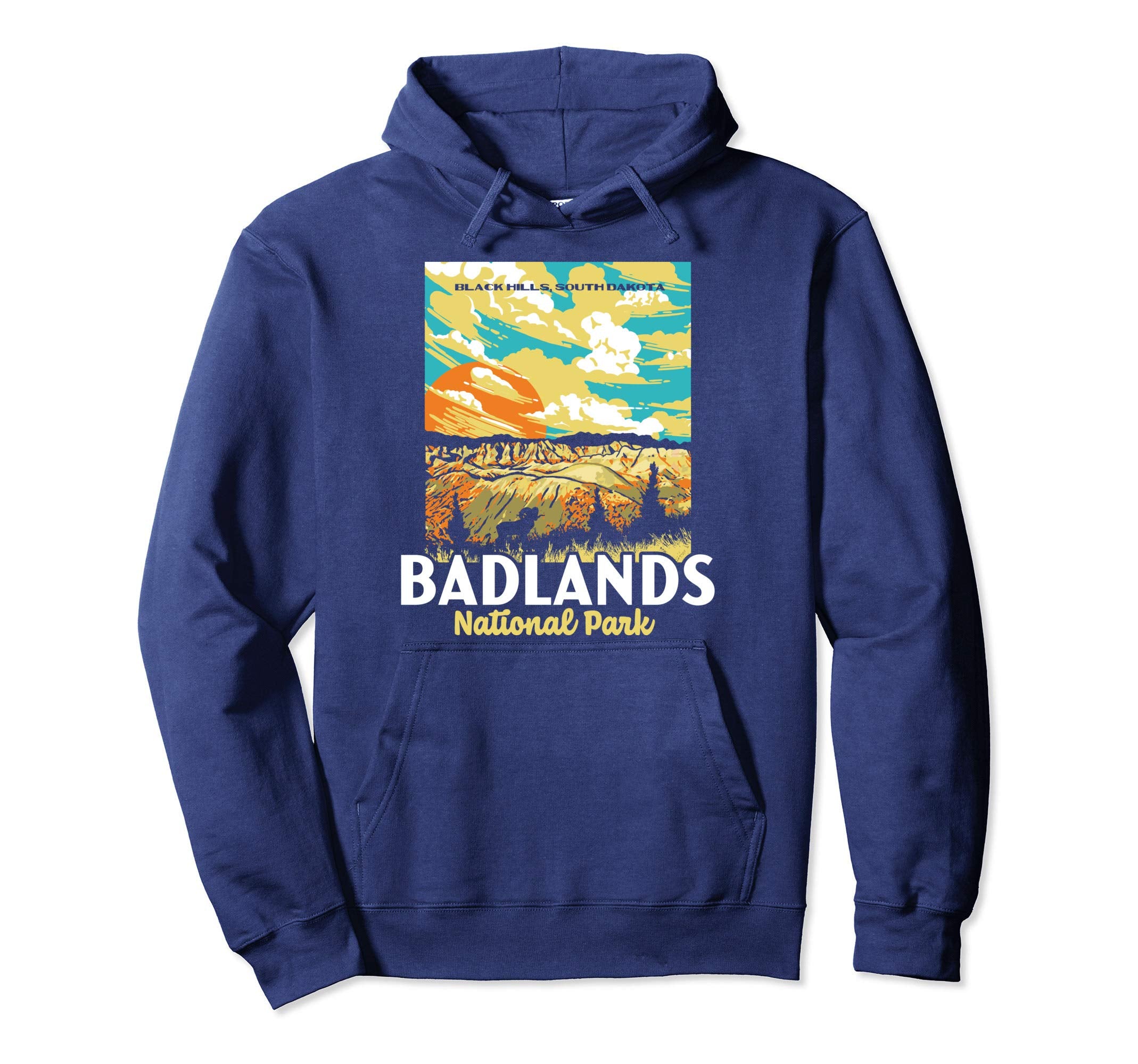 Badlands National Park South Dakota Wpa Hoodie - Graphic Print Men Women - T-Shirt, Sweatshirt, Hoodie