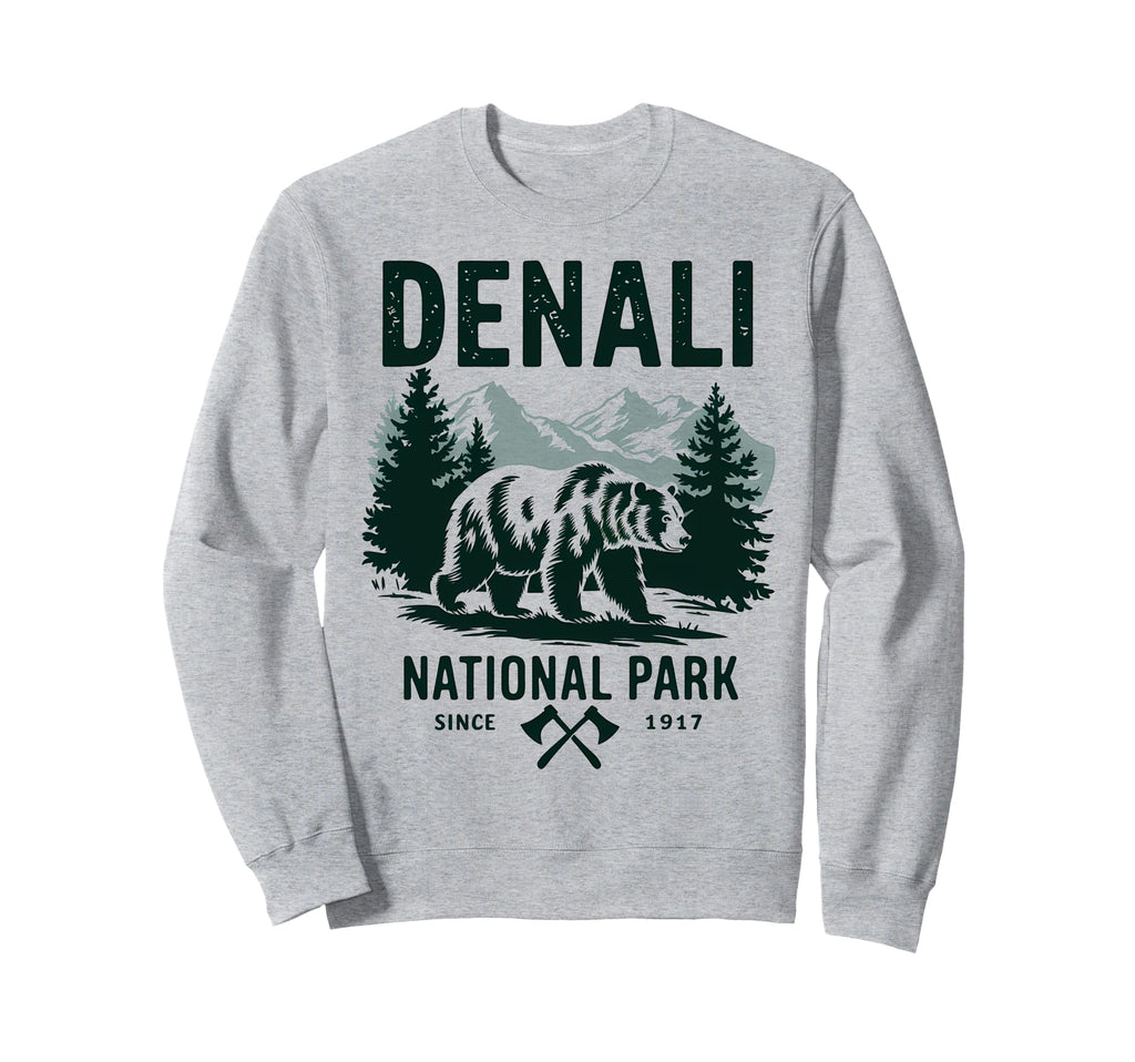 Denali Est 1917 Alaska National Sweatshirt - Minimalist Print for Adults - T-Shirt, Sweatshirt, Hoodie