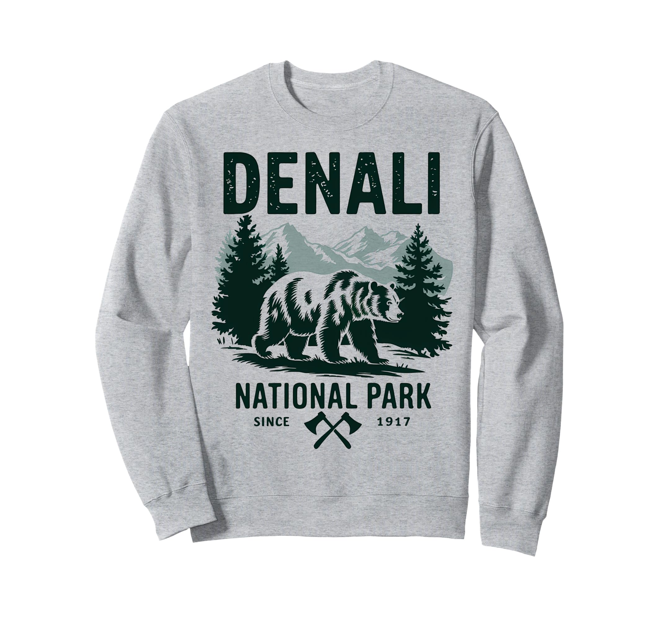 Denali Est 1917 Alaska National Sweatshirt - Minimalist Print for Adults - T-Shirt, Sweatshirt, Hoodie