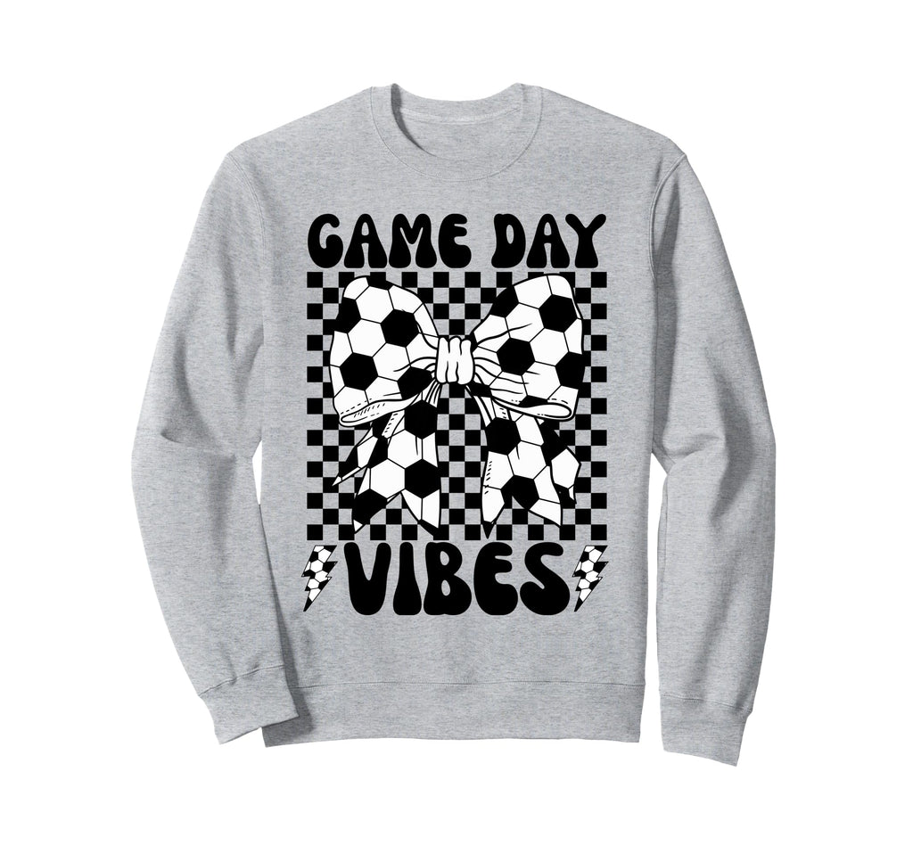 Game Day Vibes Coquette Bow Soccer Sweatshirt - Novelty Apparel Unisex - T-Shirt, Sweatshirt, Hoodie