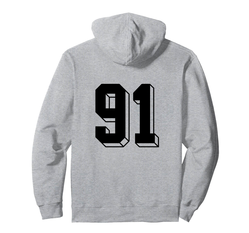 Number 91 Backside 80S 90S Team Hoodie - Aesthetic Graphic Men Women - T-Shirt, Sweatshirt, Hoodie
