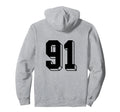 Number 91 Backside 80S 90S Team Hoodie - Aesthetic Graphic Men Women - T-Shirt, Sweatshirt, Hoodie