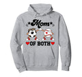 Mom Both Soccer Baseball Mom Baseball Hoodie - Minimalist Print Men Women - T-Shirt, Sweatshirt, Hoodie