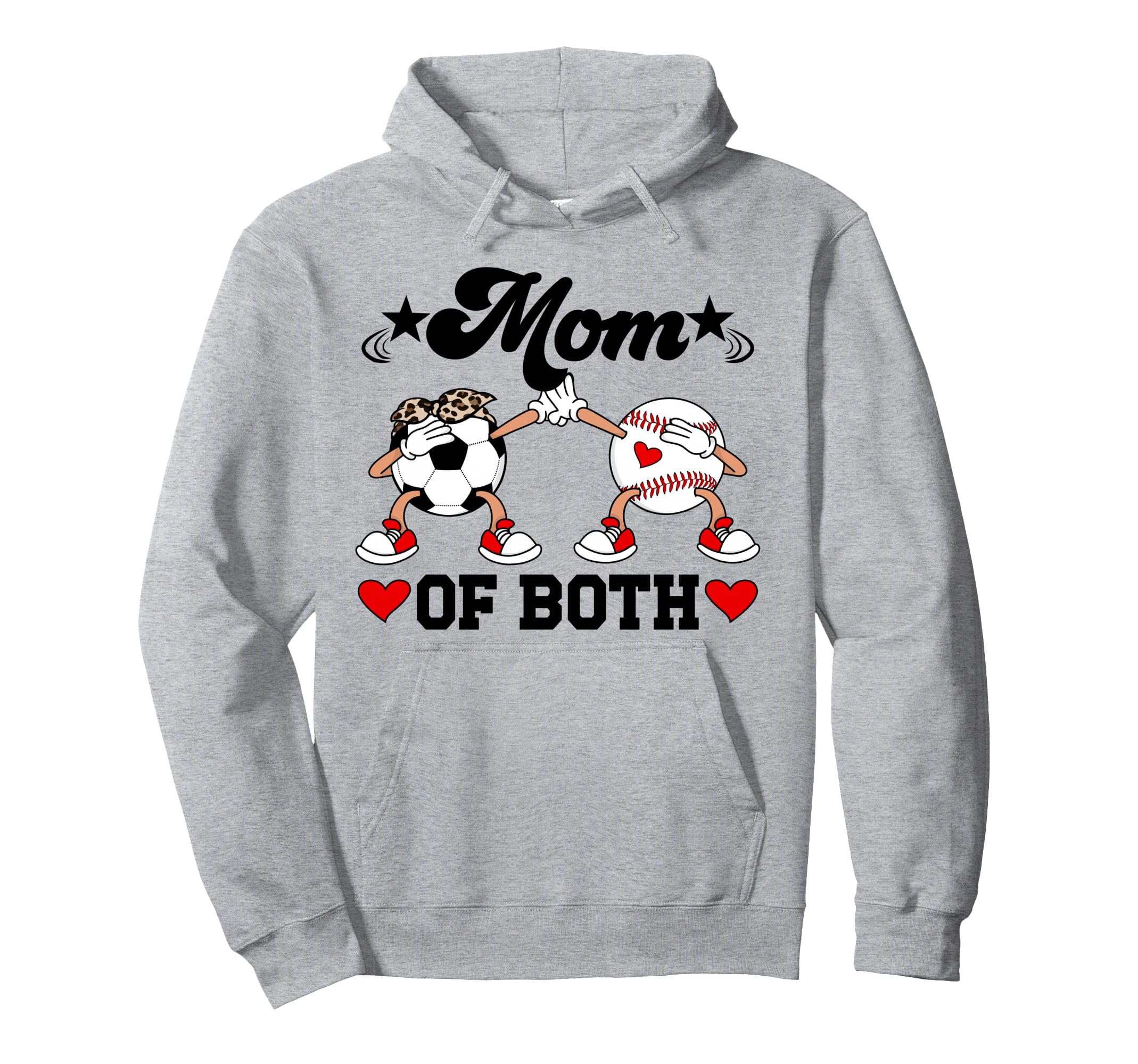 Mom Both Soccer Baseball Mom Baseball Hoodie - Minimalist Print Men Women - T-Shirt, Sweatshirt, Hoodie