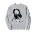 Hip Hop Over Ear Headphones Old Sweatshirt - Aesthetic Graphic Men Women - T-Shirt, Sweatshirt, Hoodie