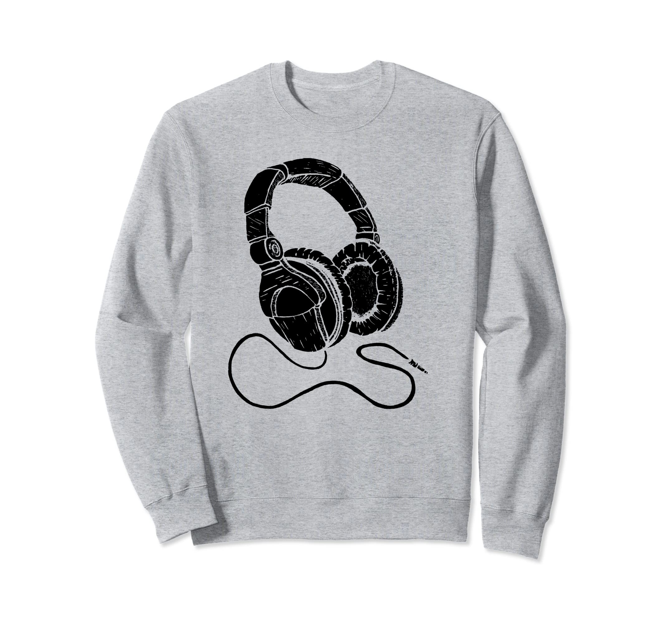 Hip Hop Over Ear Headphones Old Sweatshirt - Aesthetic Graphic Men Women - T-Shirt, Sweatshirt, Hoodie