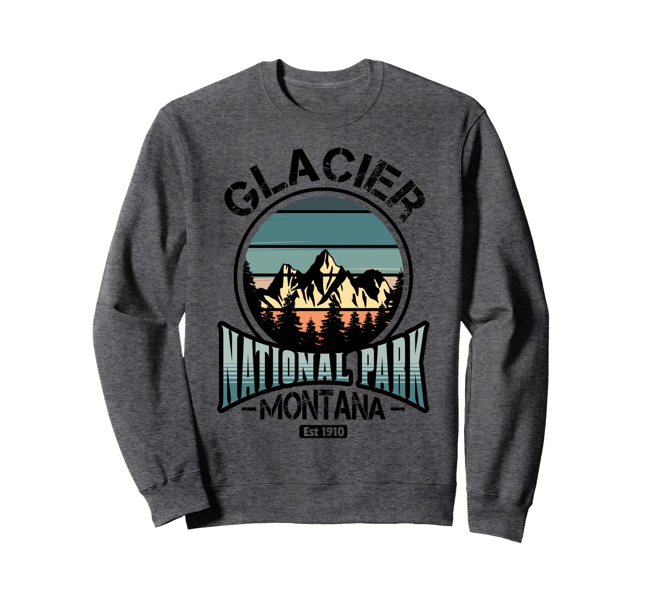 Glacier National Park Montana 1910 Sweatshirt - Novelty Apparel for Adults - T-Shirt, Sweatshirt, Hoodie