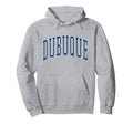 Dubuque Iowa Collegiate Grey Hoodie - Graphic Print for Adults - T-Shirt, Sweatshirt, Hoodie