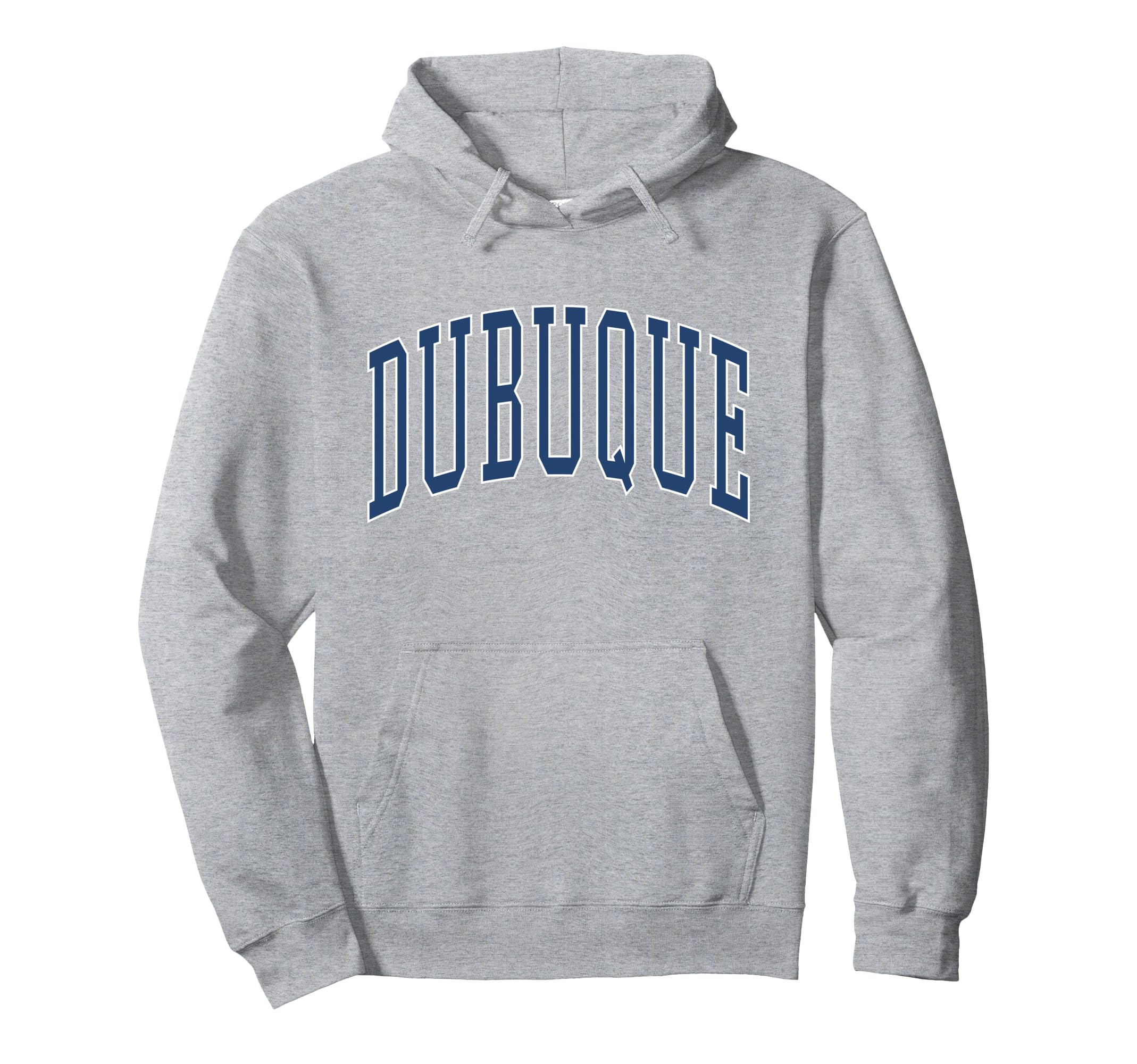 Dubuque Iowa Collegiate Grey Hoodie - Graphic Print for Adults - T-Shirt, Sweatshirt, Hoodie