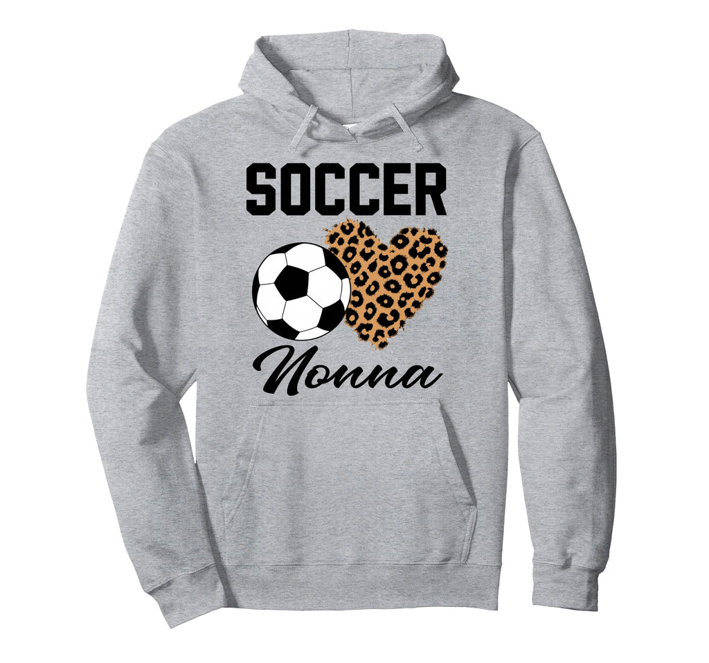Soccer Nonna Leopard Heart Nonna Hoodie - Casual Everyday Wear Men Women - T-Shirt, Sweatshirt, Hoodie