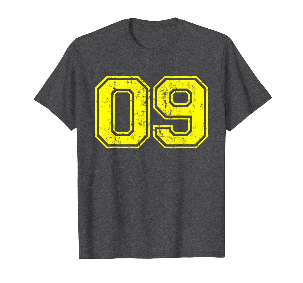 Number 09 Nine Varsity Distressed T-Shirt - Aesthetic Graphic Men Women - T-Shirt, Sweatshirt, Hoodie