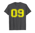 Number 09 Nine Varsity Distressed T-Shirt - Aesthetic Graphic Men Women - T-Shirt, Sweatshirt, Hoodie
