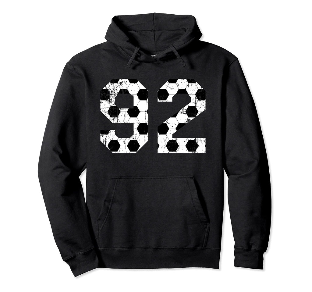 Soccer 92 Jersey Number Hoodie - Novelty Apparel Men Women - T-Shirt, Sweatshirt, Hoodie
