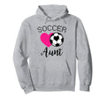 Soccer Aunt Love Heart Auntie Niece Hoodie - Minimalist Print for Adults - T-Shirt, Sweatshirt, Hoodie